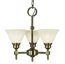 Framburg 2438 PB/WH - 3-Light Polished Brass Taylor Mini Chandelier