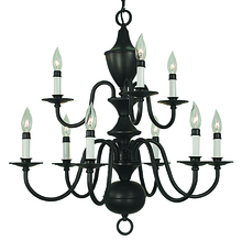 Framburg 2529 PB - 9-Light Polished Brass Jamestown Dining Chandelier