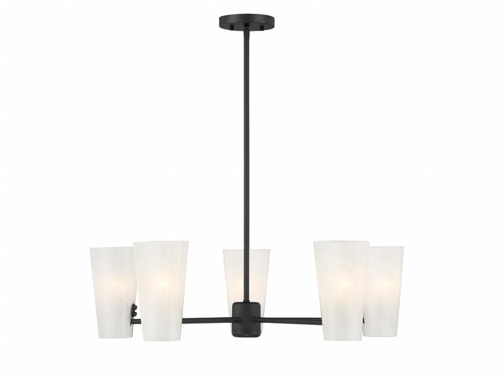 4-Light Chandelier in Matte Black