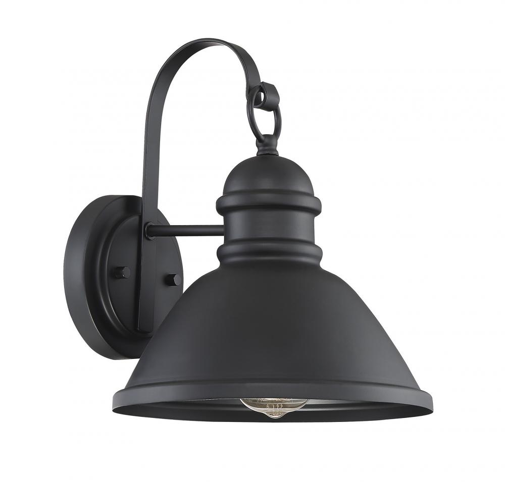 1-Light Outdoor Wall Lantern in Matte Black