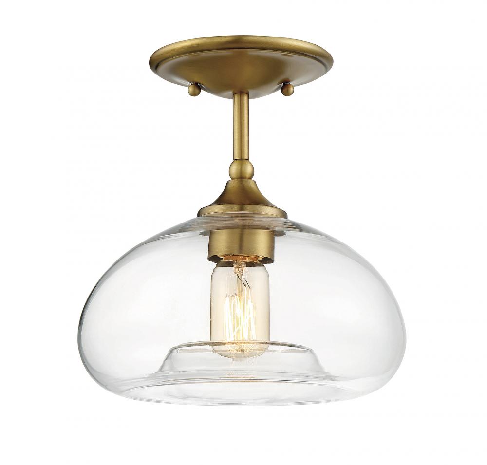 1-Light Ceiling Light in Natural Brass