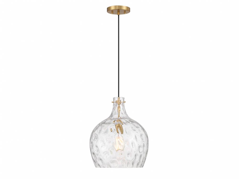 1-Light Pendant in Natural Brass