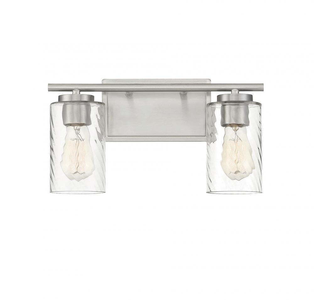 2-Light Bathroom Vanity Light in Brushed Nickel