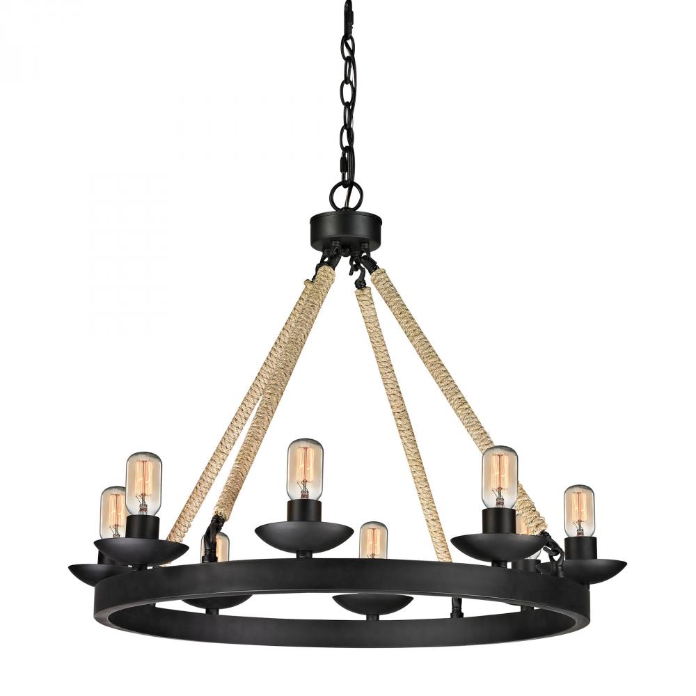 Pearce 8-Light Chandelier in Matte Black