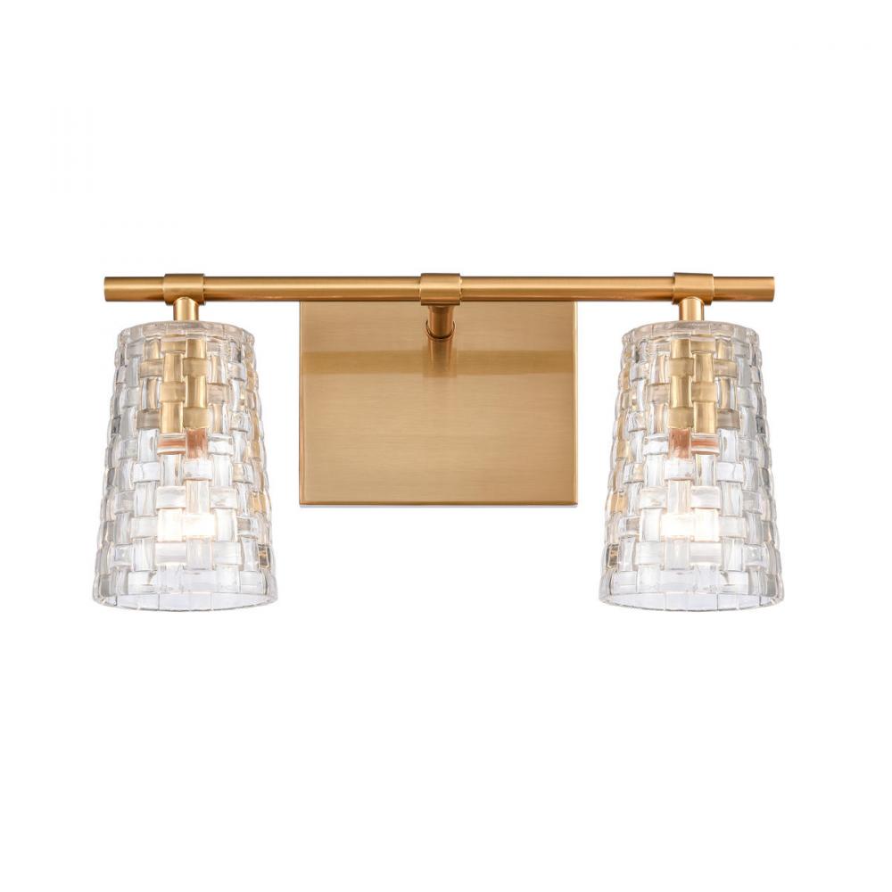 Lightweave 15'' Wide 2-Light Vanity Light - Satin Brass