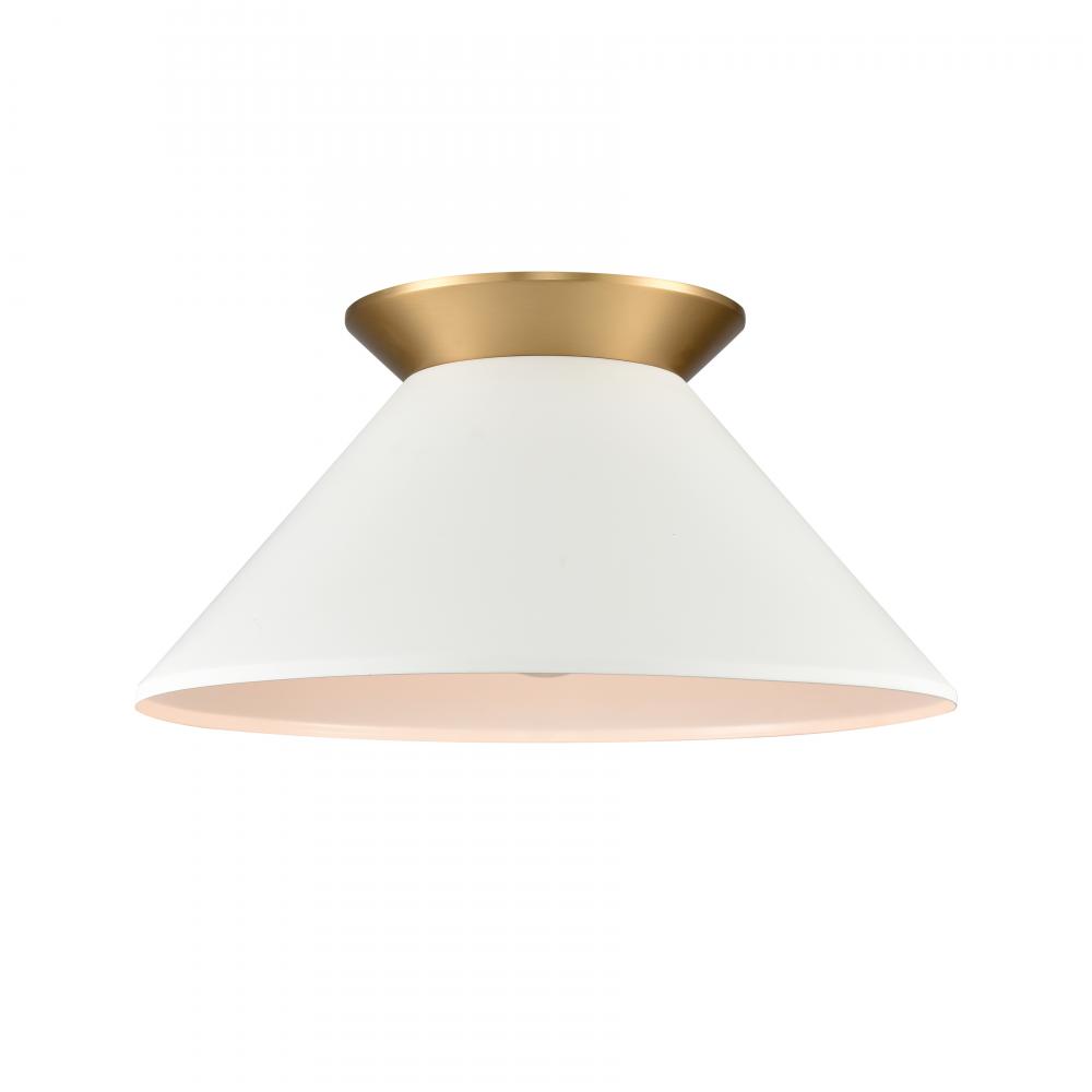 Cavendish 16'' Wide 1-Light Semi Flush Mount - Brushed Gold