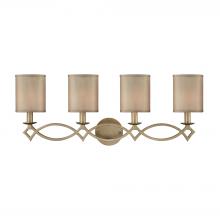 ELK Home 31131/4 - Estonia 4-Light Vanity Lamp in Aged Silver with Beige Fabric Half-Shades