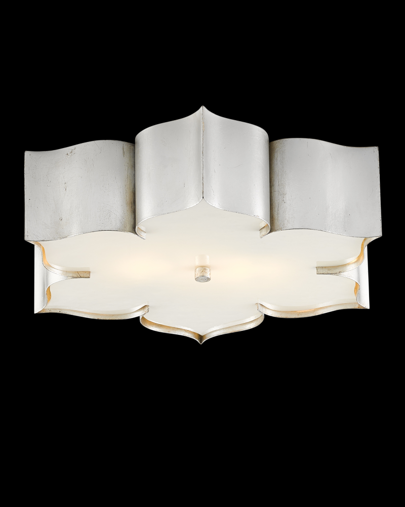 Grand Lotus Silver Flush Mount