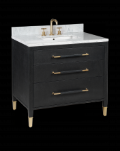 Currey 3800-0006 - Verona 36'' Black Linen Vanity