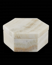 Currey 1200-0801 - Arco Natural Onyx Hexagon Box